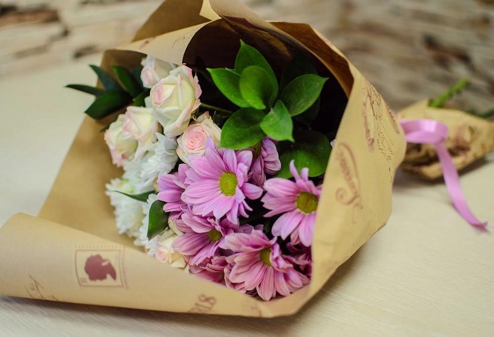 Букет цветов из: Розы и Хризантемы в Таширово