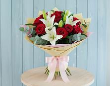 Букет цветов из:  Лилии и Розы в Таширово