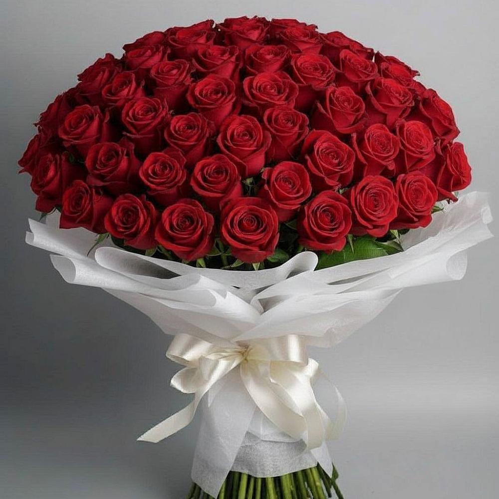 Букет 101 Красная роза Блэк Мэджик в Таширово