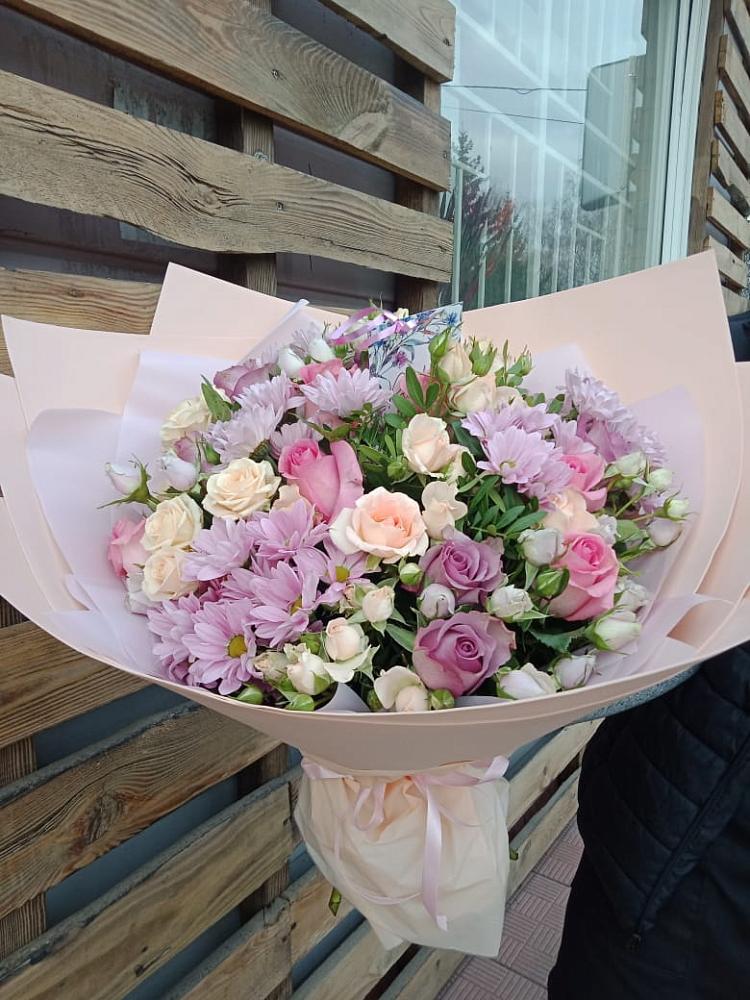 Букет цветов из: Розы и Хризантемы в Таширово