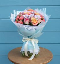 Букет цветов из:  Хризантемы и Розы в Таширово