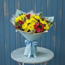 Букет цветов из:  Альстромерии и Хризантемы в Таширово